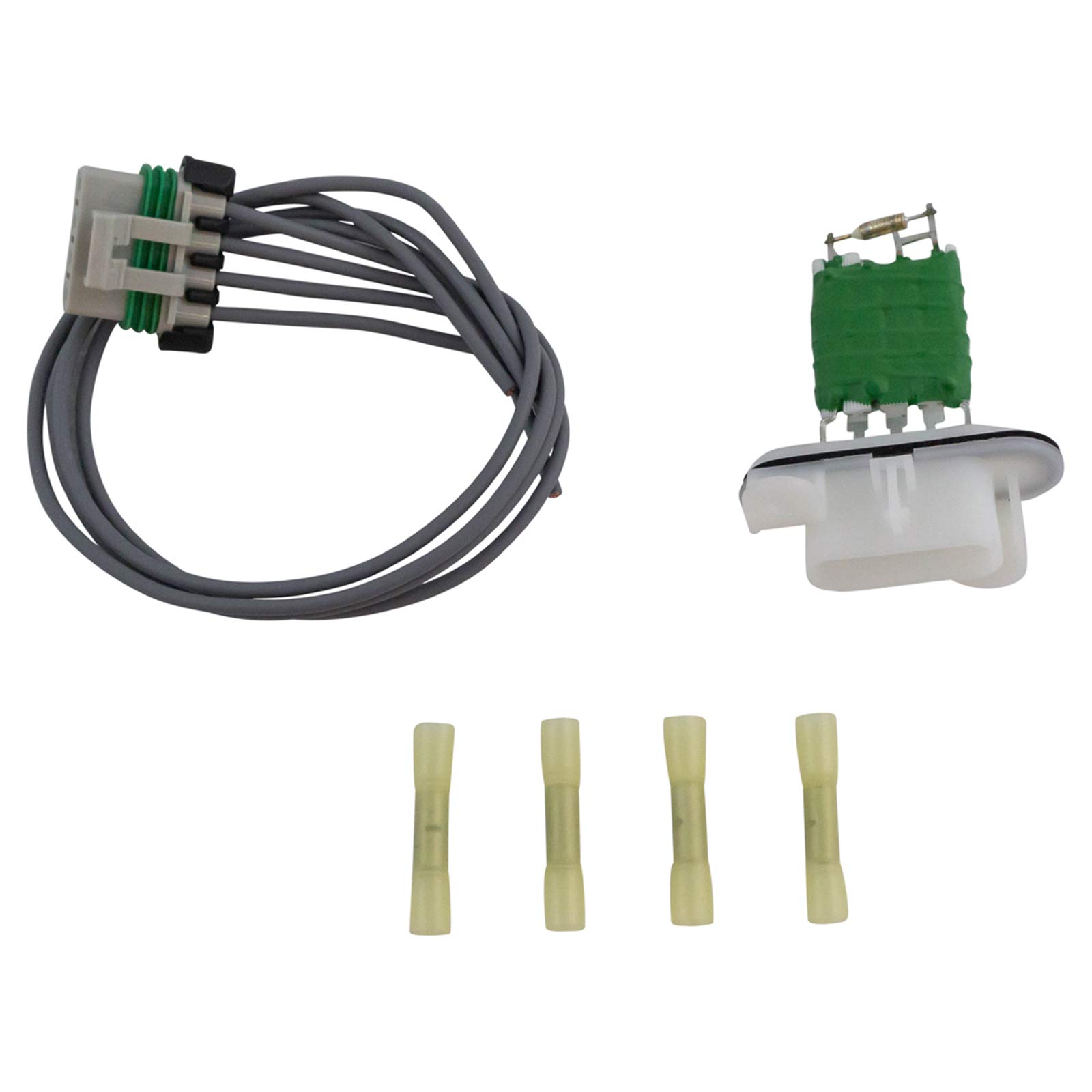 TRQ Heater Blower Motor Resistor &amp; Pigtail Harness Compatible with 04-12 Colorado Canyon