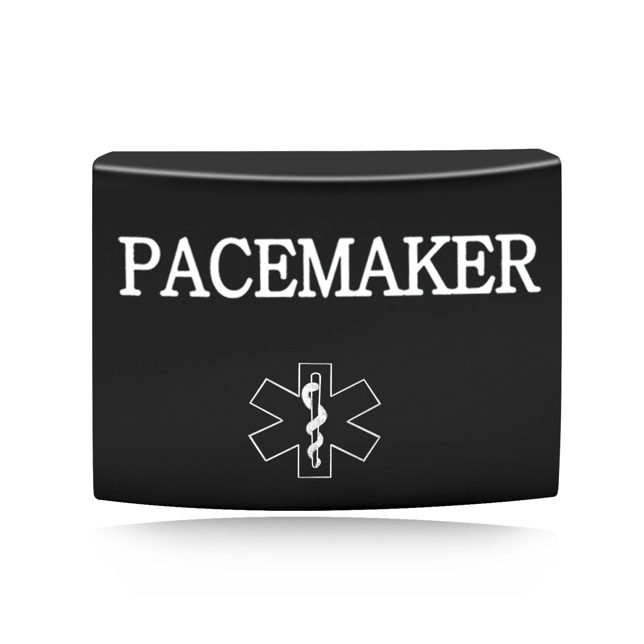 Oneress PACEMAKER Medical Apple Watch Band Label Personalized Engraved Stainless Steel Medical ID, Emergency Identification for Family & Athletes YA4313 Black-PACEMAKER — image 1