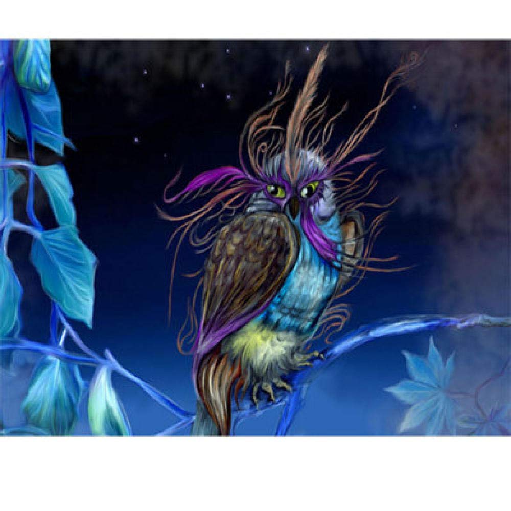 Kit peinture diamant 5D hibou à offrir pour passionnés d'art créatif 40x50 cm
