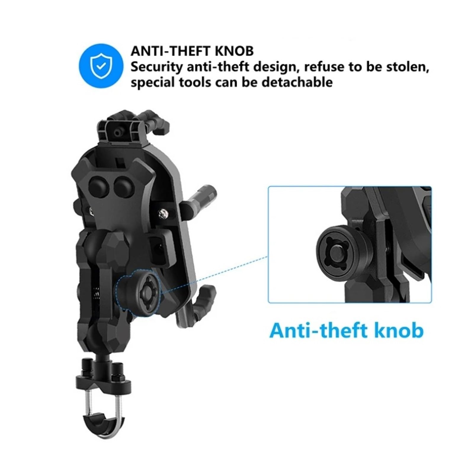 Support GPS Moto Support De Téléphone pour Moto 4 À 7 Pouces, GPS pour Guidon Et Rétroviseur