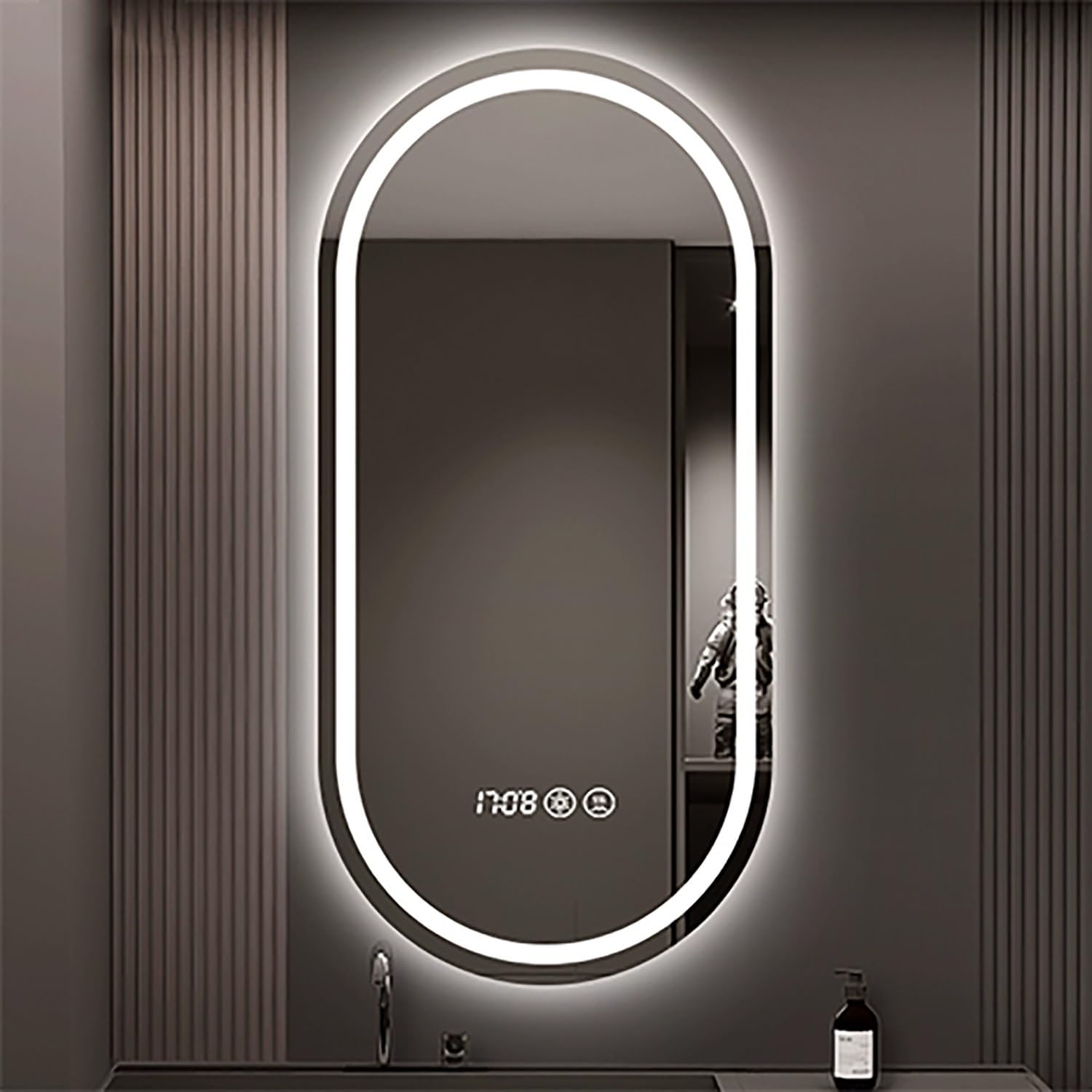 Miroir mural lumineux ovale haut de gamme 120cm