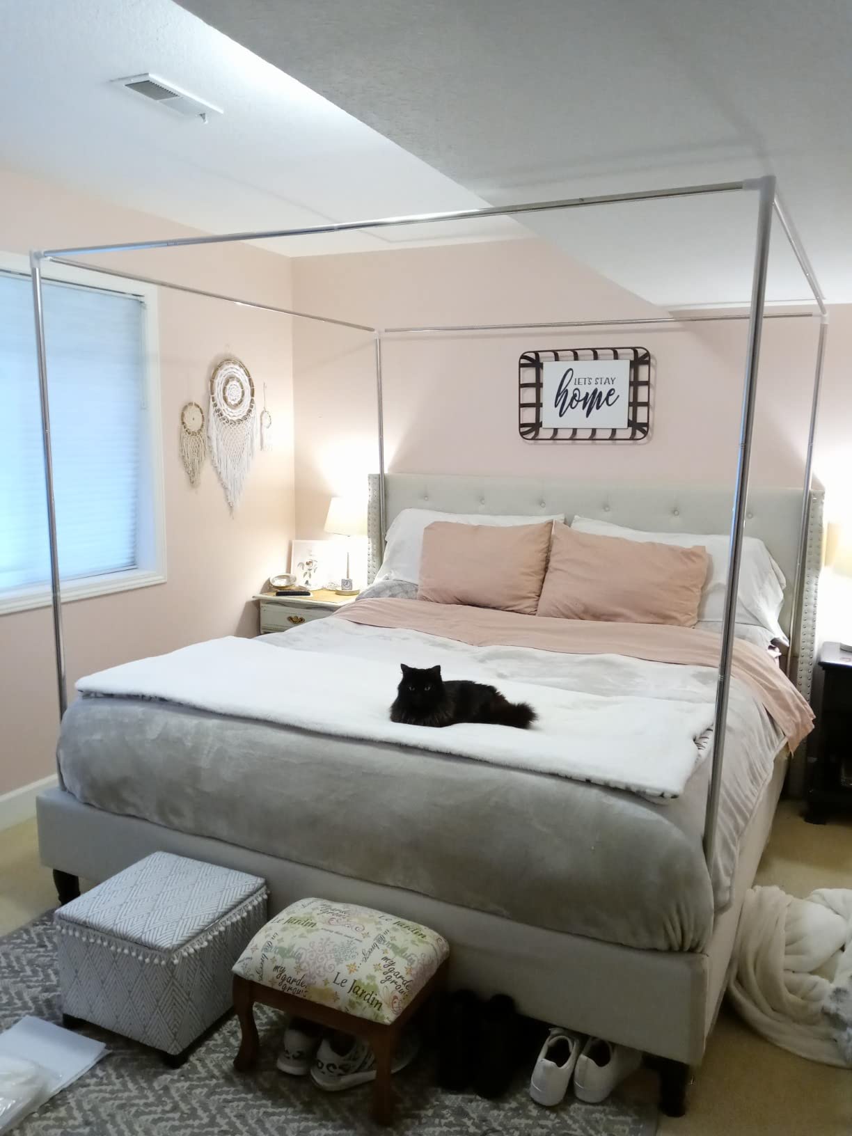 12/mo Finance Mengersi Canopy Bed Frame Post Queen Size Stainless