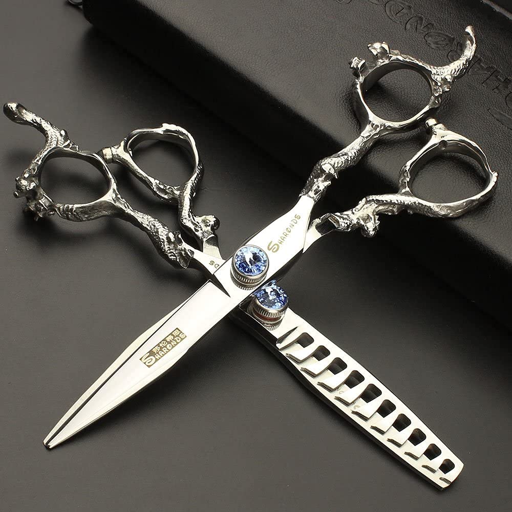 Lot de ciseaux de coupe professionnels de 15,2 cm en acier inoxydable pour coupe de cheveux, idéal pour homme et femme