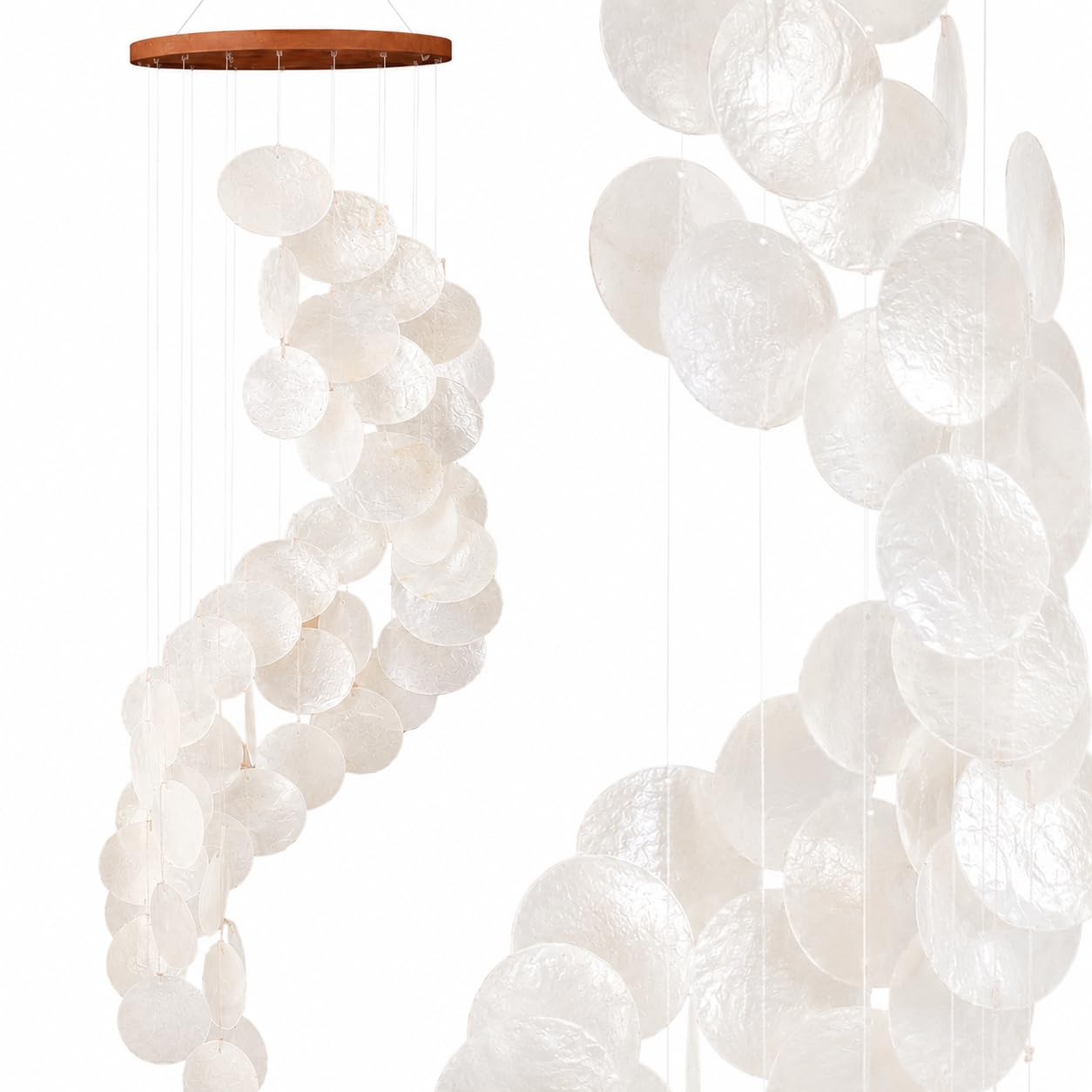 Capiz Muschel Kette Girlande Spirale weiss als hänge Deko fü