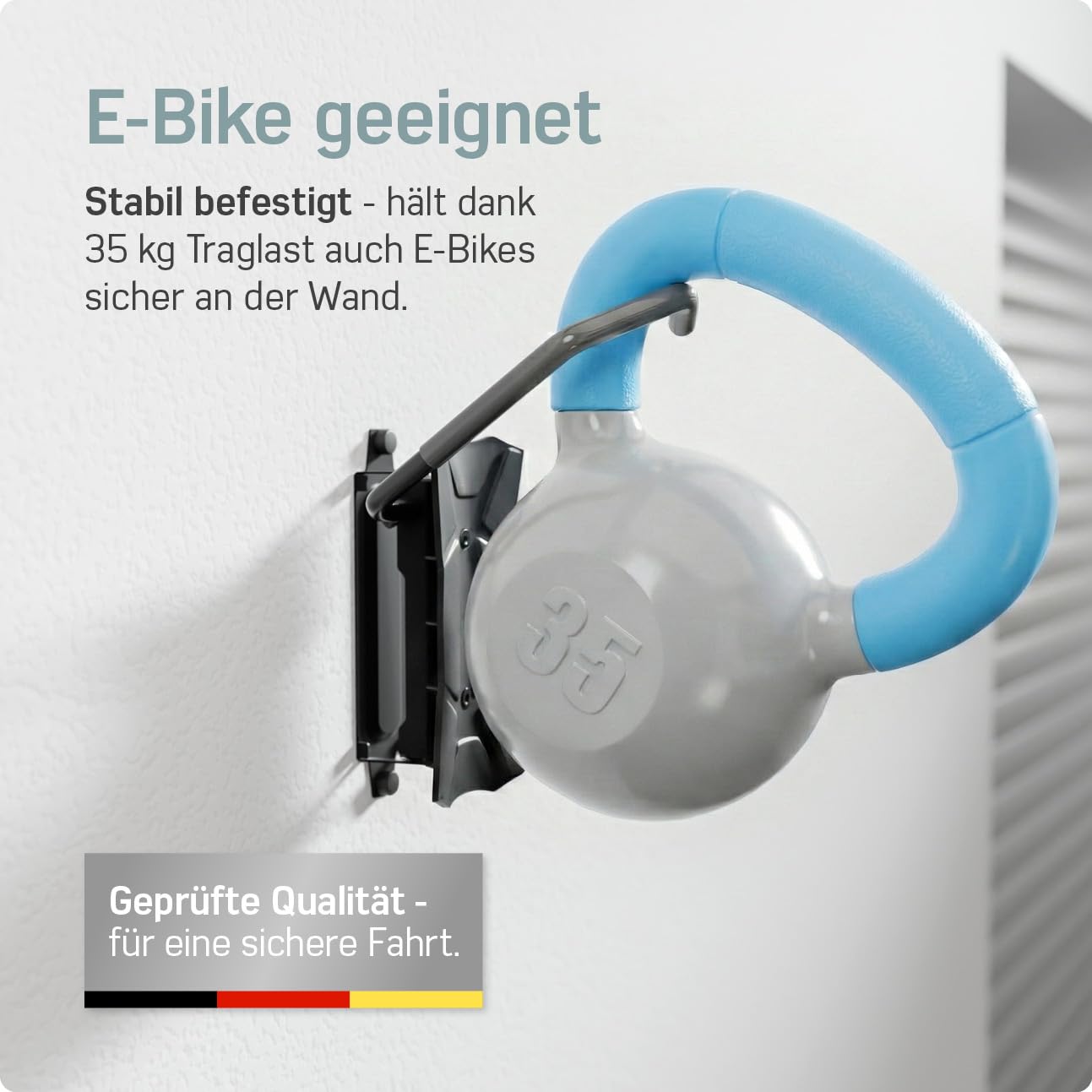 Borgen Fahrrad Wandhalterung Schwenkbar bis 35kg - Platzsparende Fahrradhalterung Wand Vertikal - Inkl. Fischer DuoPower Dübel zur stabilen Montage - Plastikfreie Verpackung, hochwertige Materialien