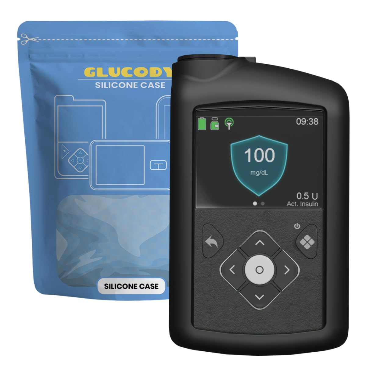 Schutzhülle aus Silikon für Medtronic Insulinpumpe, kompatibel mit Allen Medtronic-Modellen, langlebig (Schwarz)