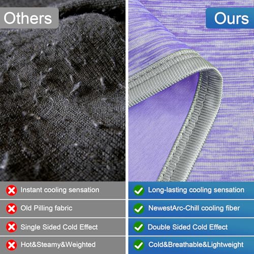 Image of KMUSET Cooling Blanket Throw (50 inchx60 inch), Double Sided Summer Cooling Blankets for Hot Sleepers & Night Sweats, Breathable Lightweight Blanket for Beach, Sofa Bed Couch, Gifts for Women Men Lavender