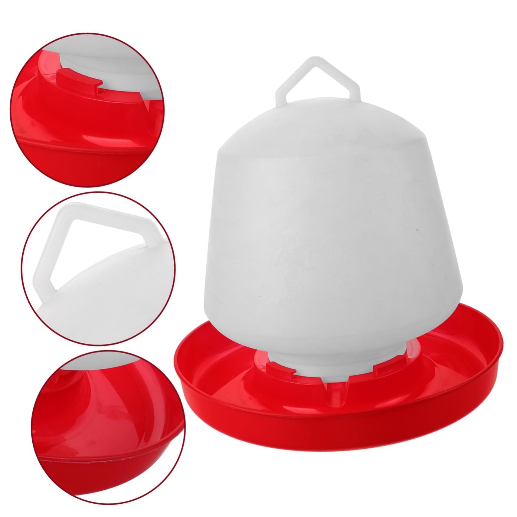 Mangiatoia per Galline in Plastica Bianca Resistente alle Cadute Protezione Solare, Design Creativo a Forma di Trogolo per Alimentazione All'aperto di Polli e Piccioni
