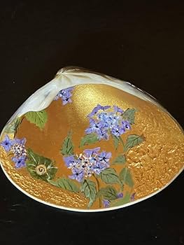 蛤香合　貝合わせ香合　若草山　鹿 1_2e58b3925db62ea64327a88fa0fb