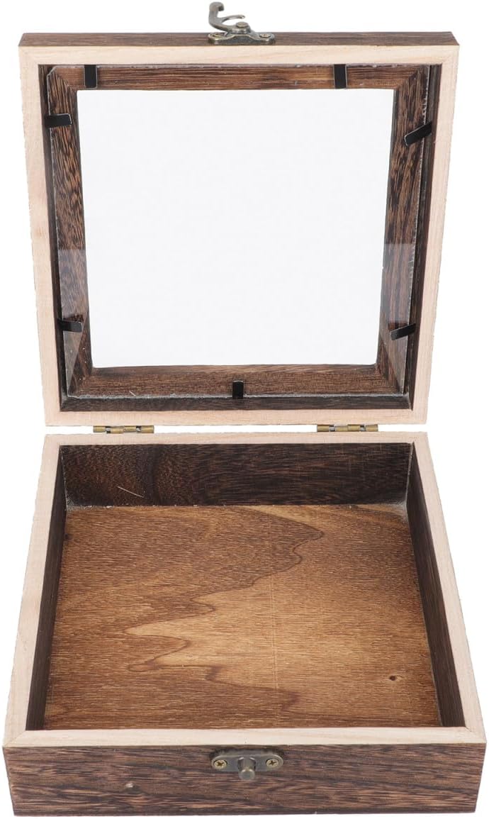 GALPADA 3pcs Retro Specimen Display Box Vintage Style Sample Container Transparent Lid for Jewelry Crafts Lock Multi-functional Storage Carbonized