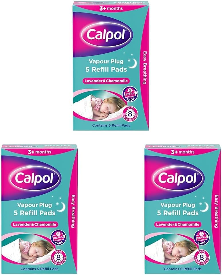 Calpol Vapour Plug Refill Pads Lavender & Chamomile 3+ Months, Pack of