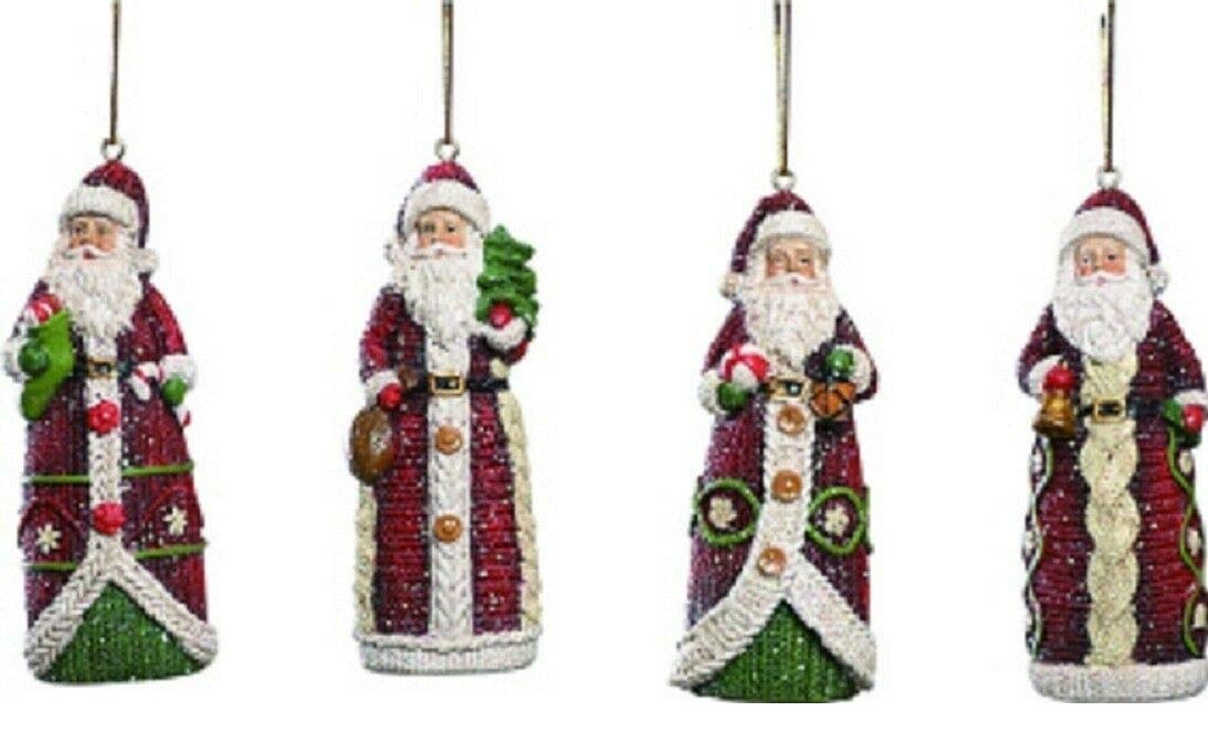 サンタ 4点 Amazon.com: Set of 4 Resin Santa Ornaments : Home & Kitchen