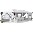 Greesum 10x30 Outdoor Canopy Tent Patio Camping Heavy Duty Gazebo Shelter Party Wedding BBQ Events with Side Removable Walls, Waterproof Shelter, White