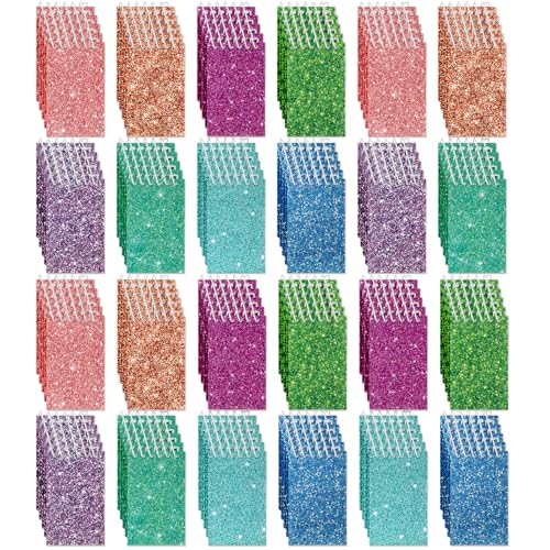 Image of Glenmal 120 Pcs Mini Notepads for Kids Party Favors Mini Tie Dye Note Pads Glitter Colorful Little Pocket Notepads for Girls Gift Classroom Rewards 20 Pages Each (Solid Color)