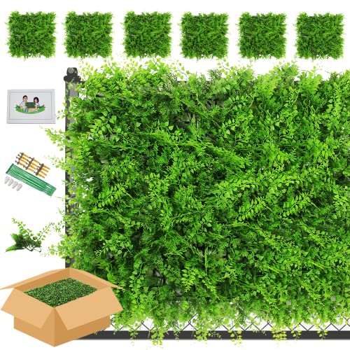Lot de 6 panneaux de feuilles de lierre artificielles pour décoration d’extérieur, de murs ou de clôtures 51 x 51 cm 50cmx50cm A038 Cover
