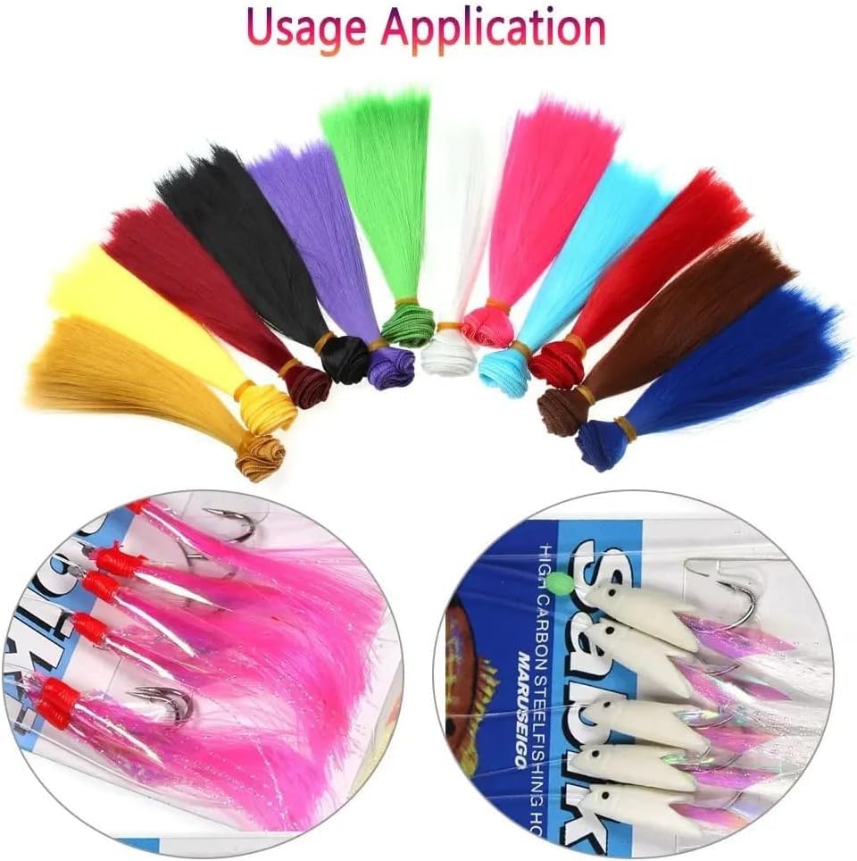 Material sintético para atar moscas 5.91 pulg 2 piezas colorido miniatura 6