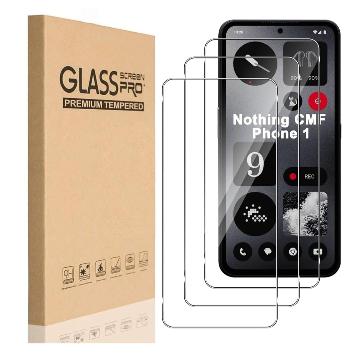 Zuooiec [3-Pack] 9H Tempered Glass Screen Protector for Nothing CMF Phone 1, Protection with Fingerprint, Easy to Install, Ultra Clear, Touch Sensitivity, Anti-Scratch Film