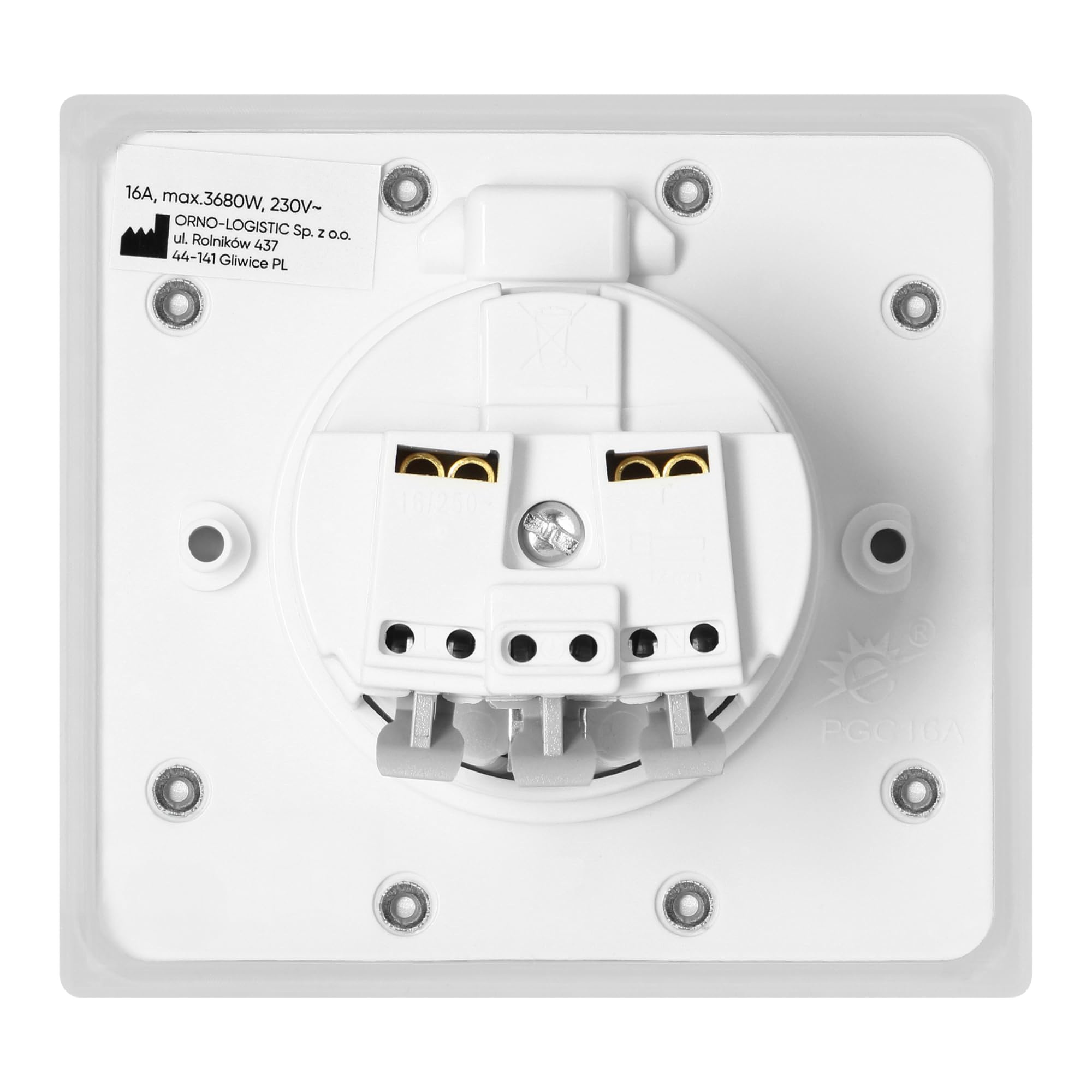 Prise électrique hermétique 1 x 2P+Z Schuko IP44 - Version Allemande (blanc)