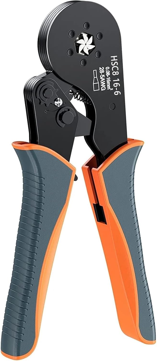HSC8 16-6 Hexagonal Wire Ferrule Crimper Tool,Self-Adjustable Ratchat Crimping Pliers 0.08-16mm² for End-sleeves Terminals