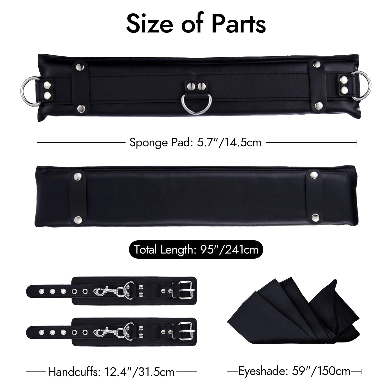 Kits de ataduras sexuales BDSM: correas de cuero para piernas,juguetes sexuales para adultos para hombres, mujeres y parejas, juegos previos de placer | Negro1