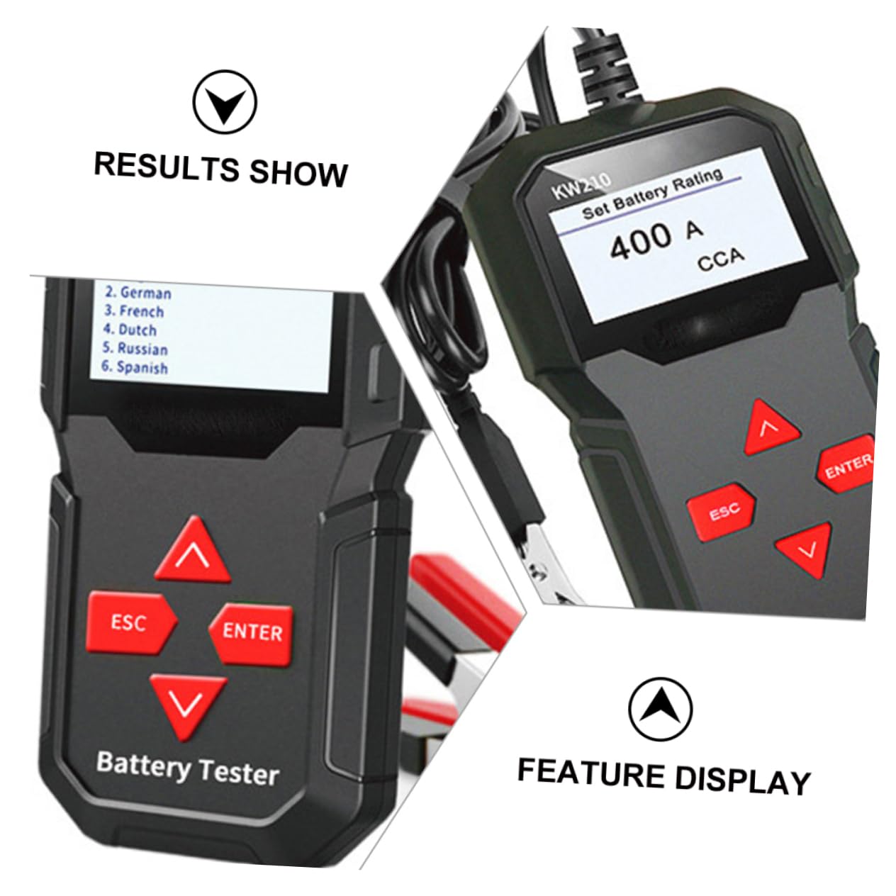 Amosfun 12V Car Battery Tester Voltage Range 100-2000 Battery Diagnostic Tool for Automotive Compatible XP WIN8 WIN10 Supports Online Upgrade and Data Printing