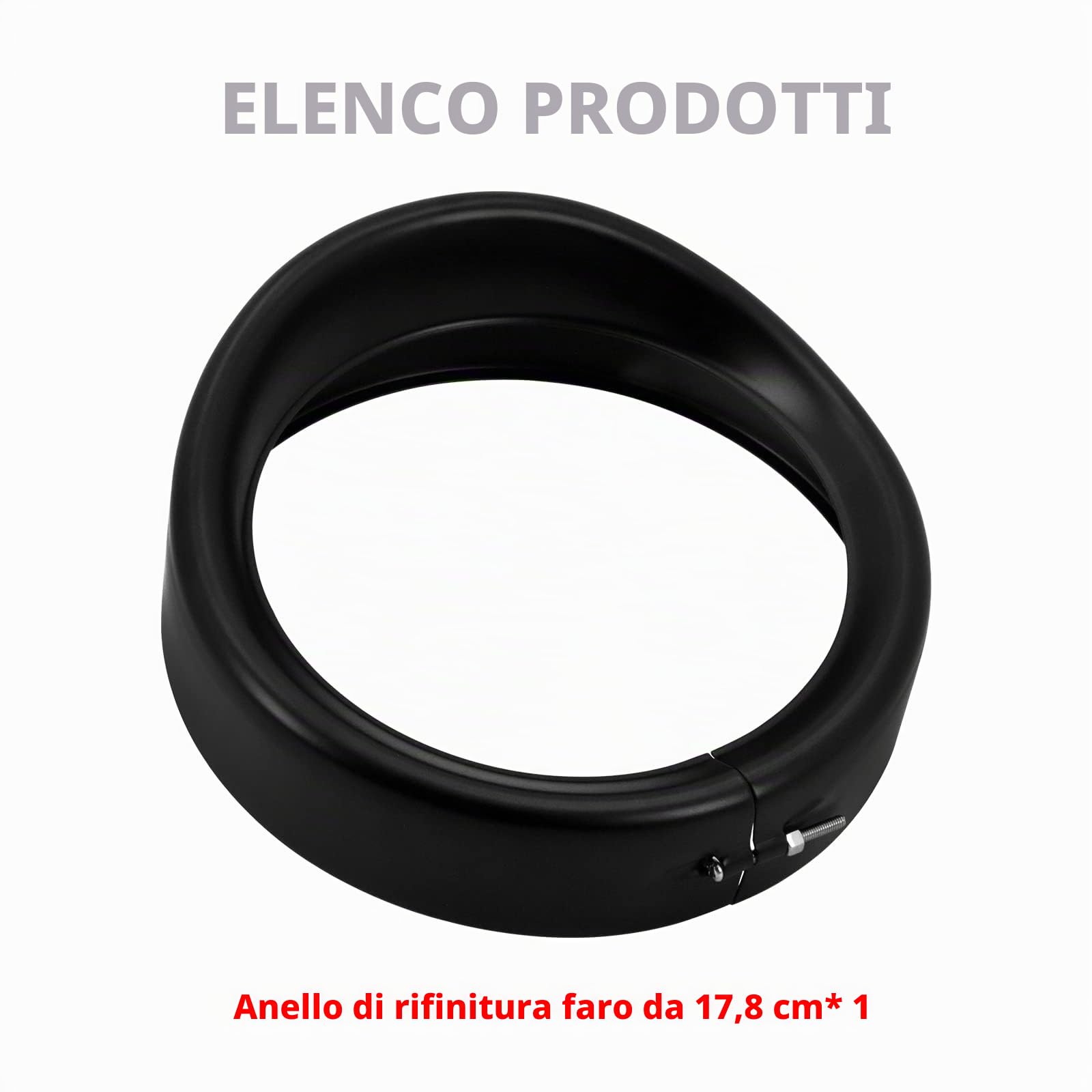 Anello per faro moto da 7 pollici - Stile visiera per Harley Touring Road King Street Glide Electra Glide Softail - Nero opaco