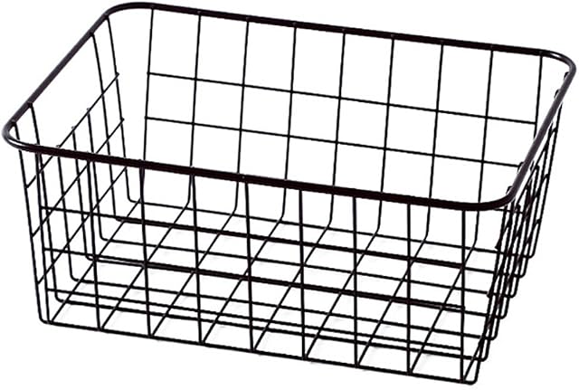 TEERFU Wire Storage Basket Bins Organizer,Large Metal Wire Basket Freezer Storage Organizer Bins with Handles for Kitchen Cabinets, Pantry, Closets, Bedrooms, Bathrooms,Freezer,28.5x22x12cm