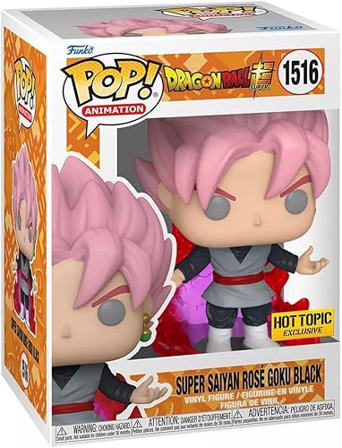 Miniatura 1 de Funko Dragon Ball Super Pop! Super Saiyan Rose Goku Figura de vinilo negro que brilla en la oscuridad 1516 con protector de estallido, estándar,