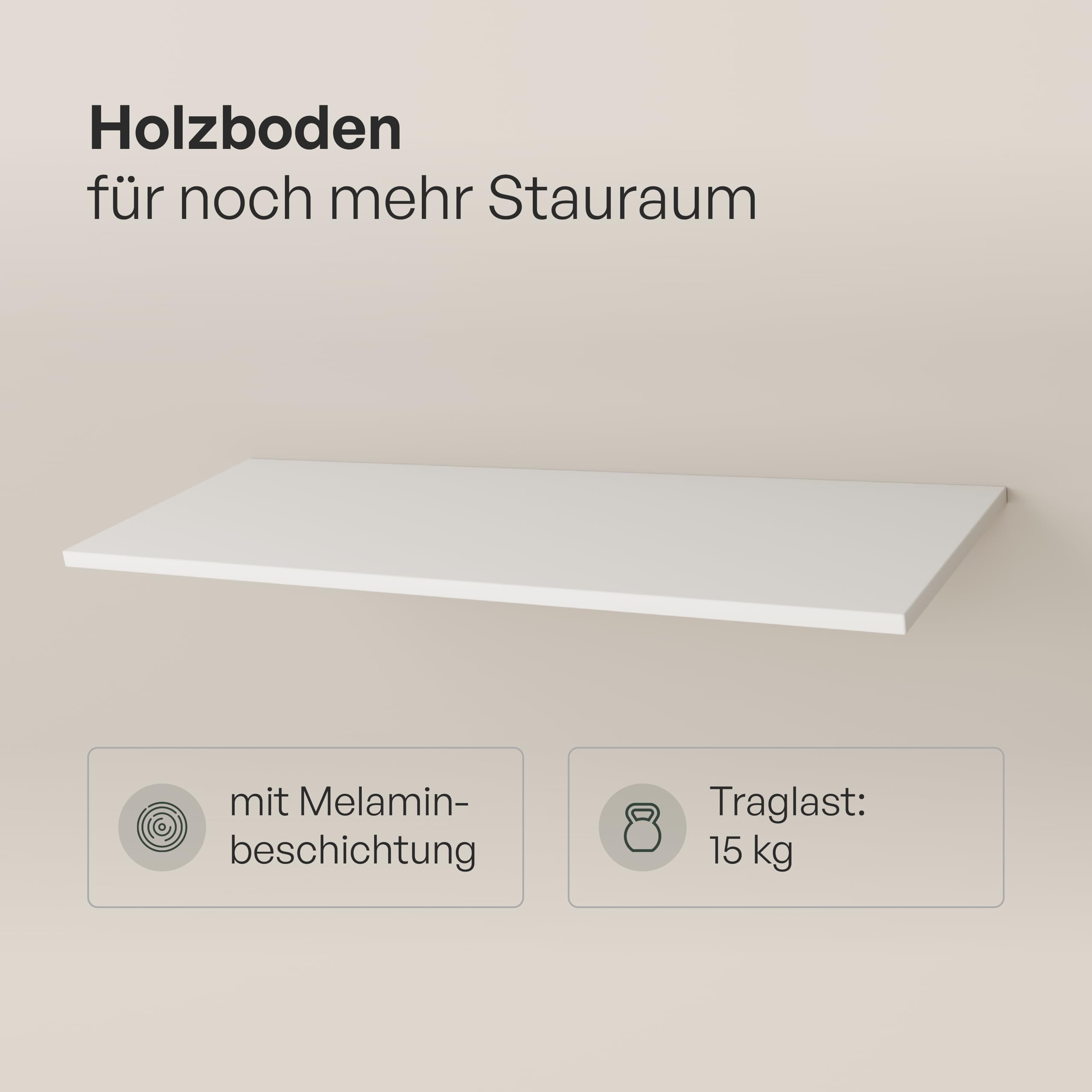 pamo Étagère blanche avec accessoires de montage 91 x 30 cm I Lot de 1 I réglable en hauteur, résistante aux chocs et aux rayures I pour armoire ouverte Fabriquée en Allemagne