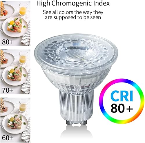 Miniatura 7 de Bombilla LED GU10 de 5 W, sin parpadeo, equivalente a 40 W, 6000 K, luz diurna blanca fría, foco de gran angular, luz de riel empotrada, luz