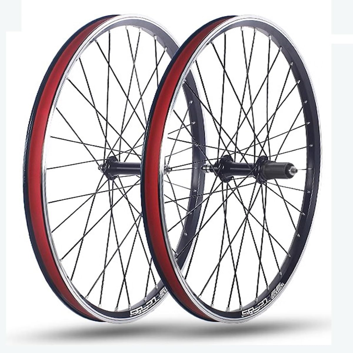 Juego de ruedas de bicicleta de montaña de 24", ruedas plegables, llantas V-Brake, bujes con rodamientos de bolas, compatible con cassette de 8-10 velocidades, cierre rápido (delantero: 100 mm, tras