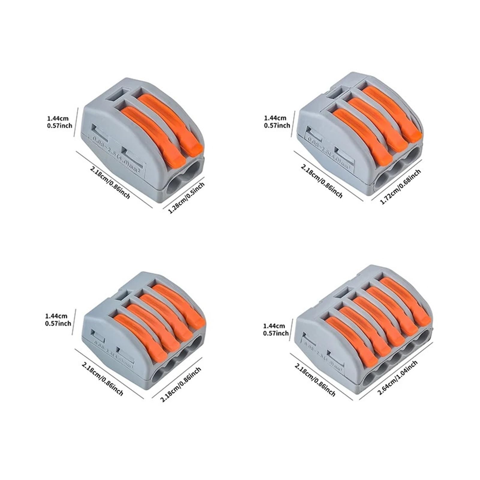 100 pezzi CMK41 connettore a leva cablaggio rapido 3 4 5 vie morsetto elettrico solido flessibile cavo terminale blocco luce LED 32A(CMK412-100Pcs)