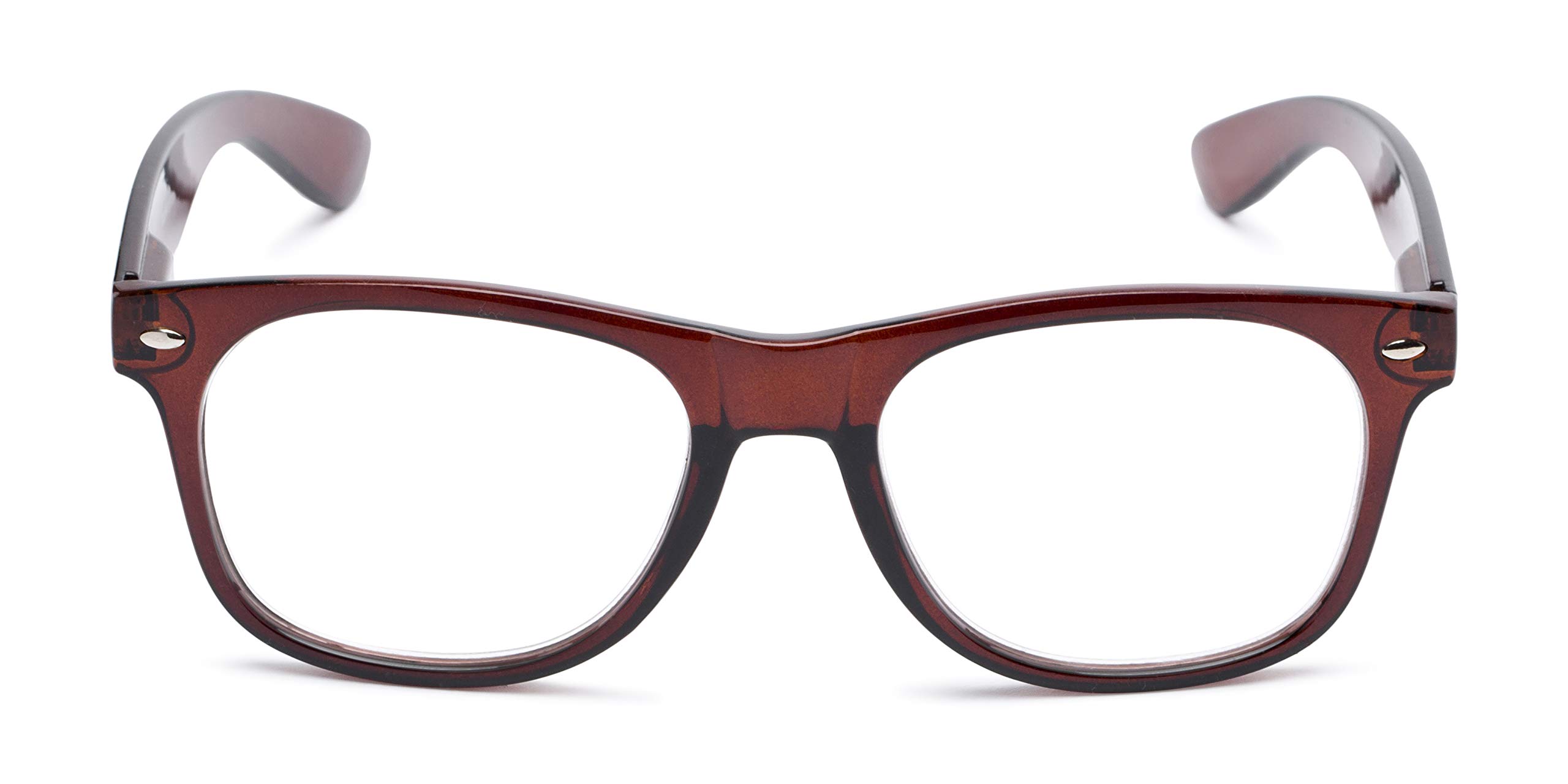 Retro Square Reading Glasses in Brown by Readers.com | The Dean | +1.50