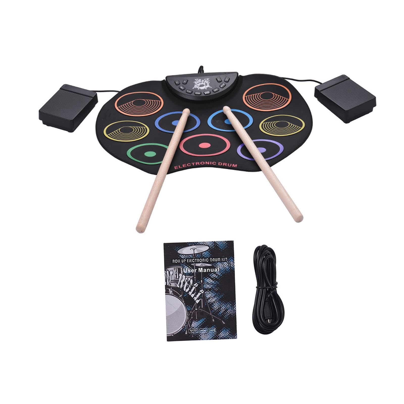 5 Baterías electrónicas compactas y portátiles, kits de batería, máquina de práctica con pads, múltiples funciones, salida de audio, máquina de pads digitales,