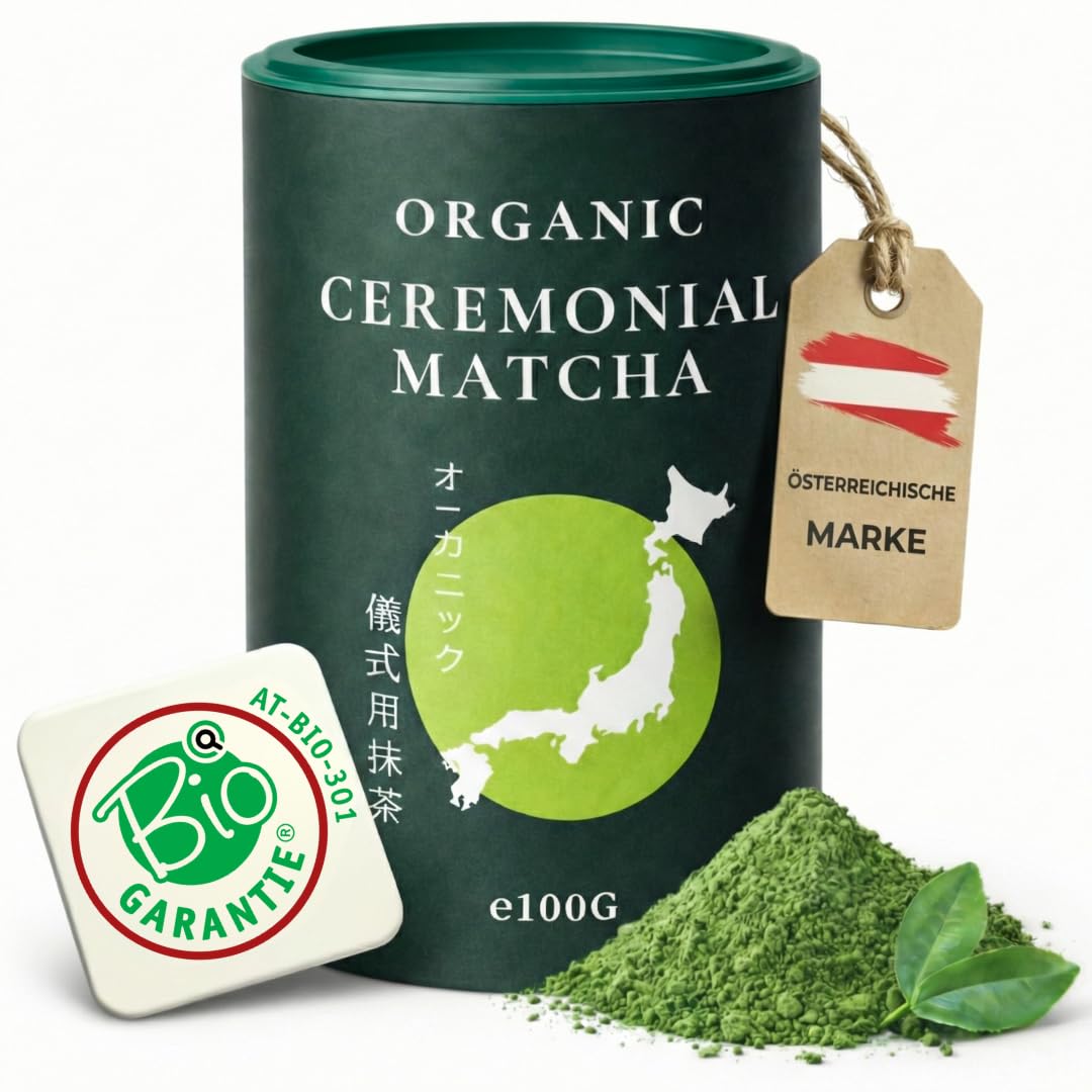 myMatcha Bio Ceremonial Grade Matcha Pulver aus Japan – 100g (AT-BIO-301) | Erste Ernte, traditionell steinvermahlen - Reiner Grüntee mit 100% Bio-Qualität - Daily Edition