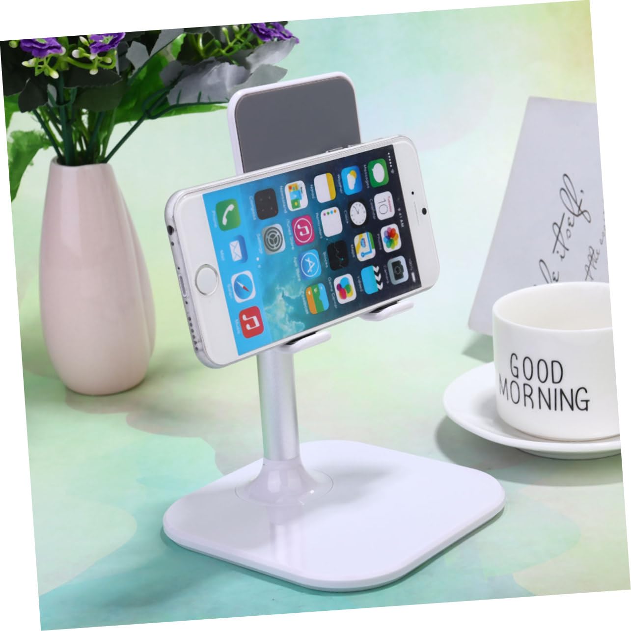 UPKOCH Supporto Da Scrivania Per Smartphone E Tablet Da 2 Pezzi Struttura in Metallo Facile Da Regolare Per Videochiamate Lettura E Apprendimento