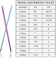 Vista 8 de Coopay Juego de ganchos largos de ganchillo, 11 agujas de ganchillo afganas multicolor tunecinas para ganchillo, 0.079 pulgadas (B)-0.315 pulgadas
