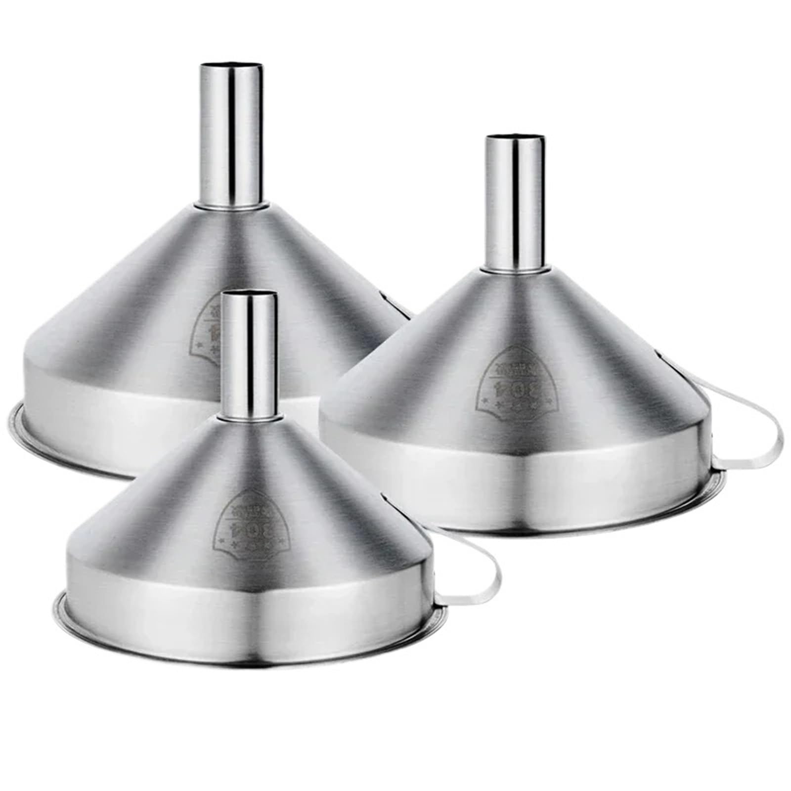 Embudo De Cocina En Acero Inoxidable Juego de embudos acero inoxidable, embudo for líquidos boca ancha con filtro, cocina for botellas, herramientas, 3 uds