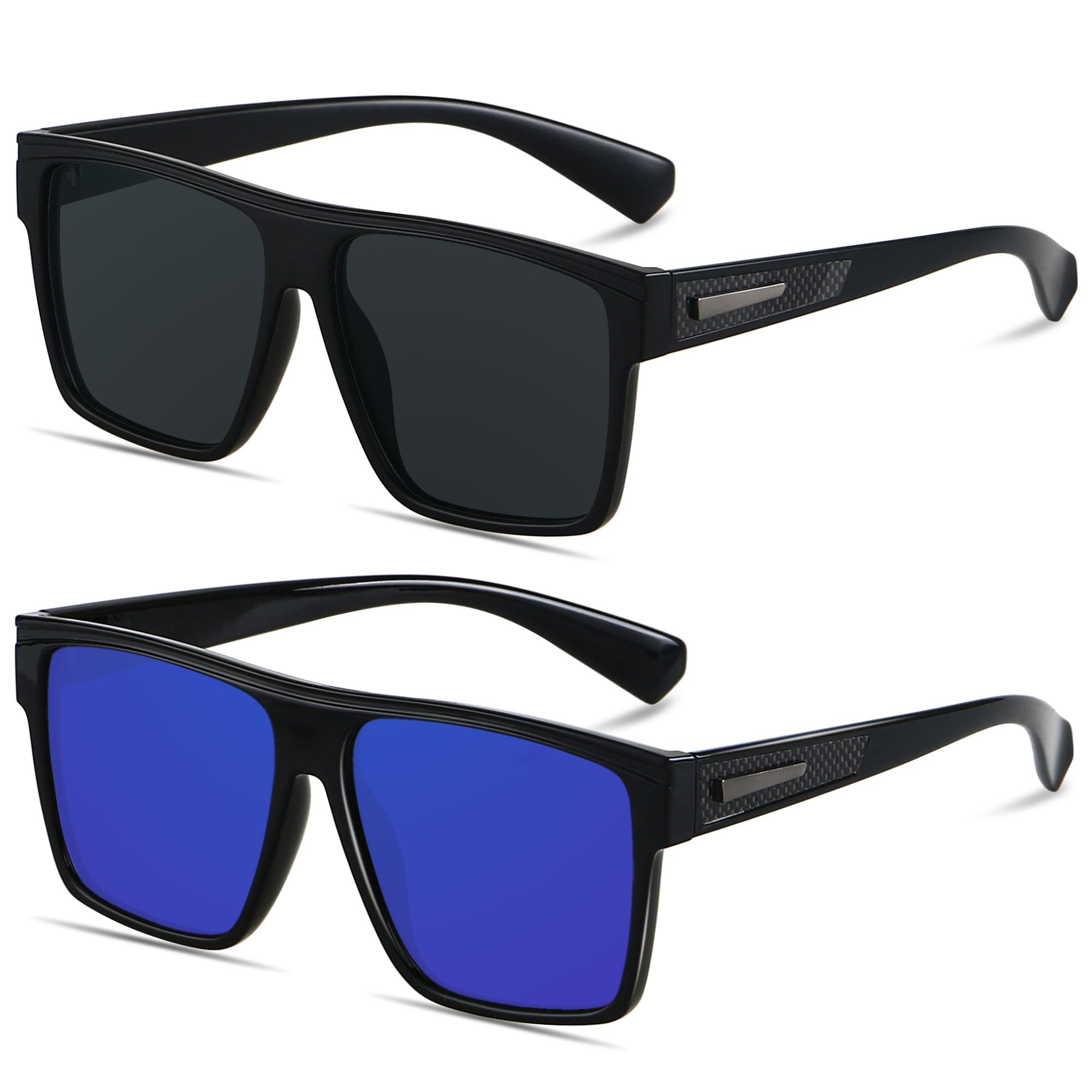 ANDWOOD Square Polarized Sunglasses For Men Women UV Protection Oversized Flat Top Big Shades Fashion Driving Sun glasses