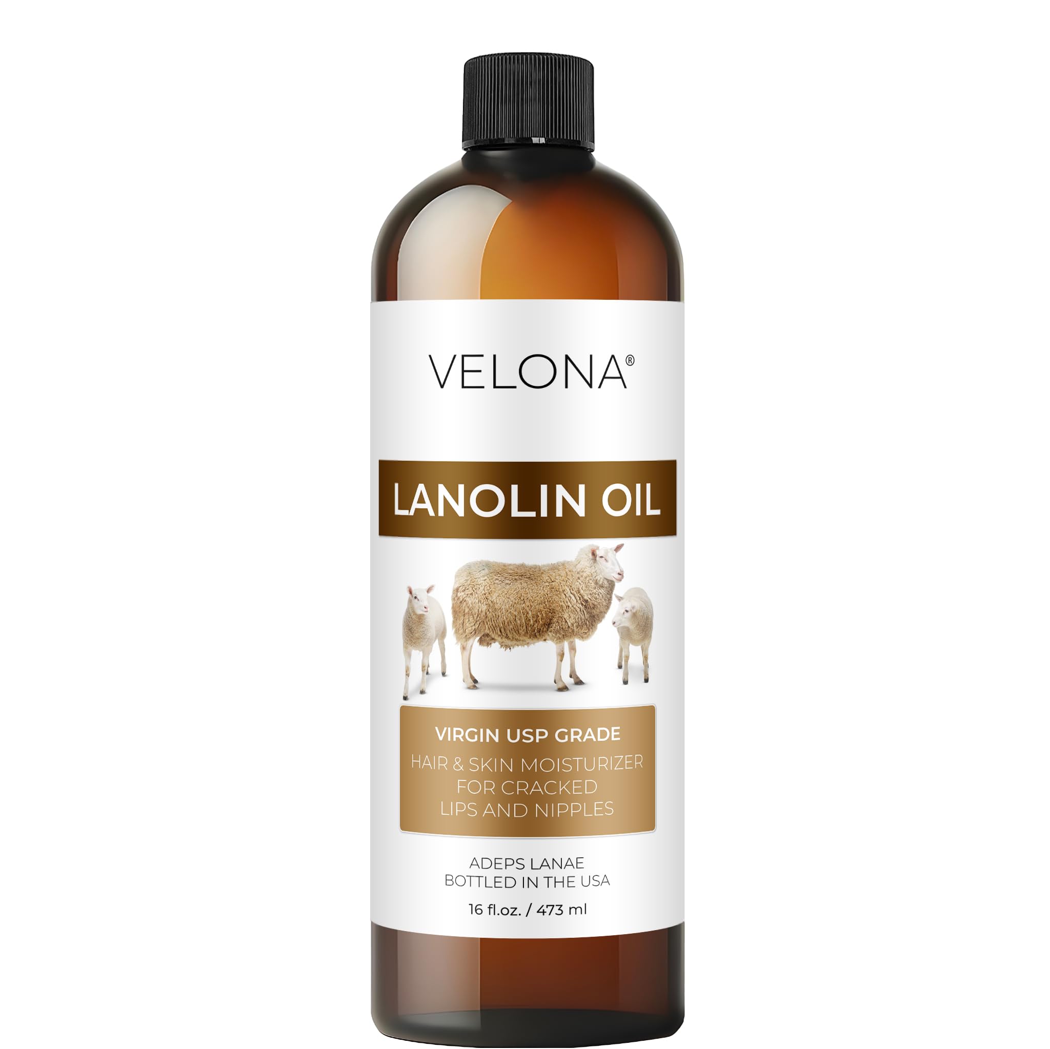 velona Lanolin Oil USP Grade 16 fl oz | 100% Pure and Natural Carrier Oil | Refined, Cold pressed | Skin, Hair, Body & Face Moisturizing | Use Today - Enjoy Results 470 ml (Pack of 1)