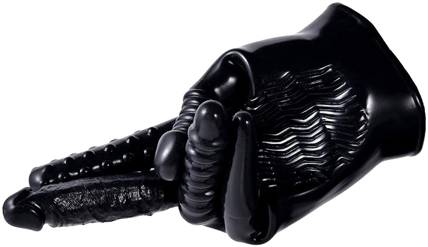 Vibratore per dita medie, dildo vibrante, guanti per masturbazione, impermeabili, in lattice, fetish, guanti multifunzione (1 guanto per la mano destra)