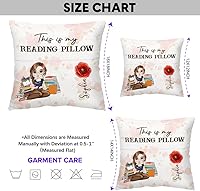 Vista 6 de ENCYCOM Almohada de bolsillo personalizada para lectura de libros, almohadas personalizadas con nombre, regalo para niñas ratones de biblioteca