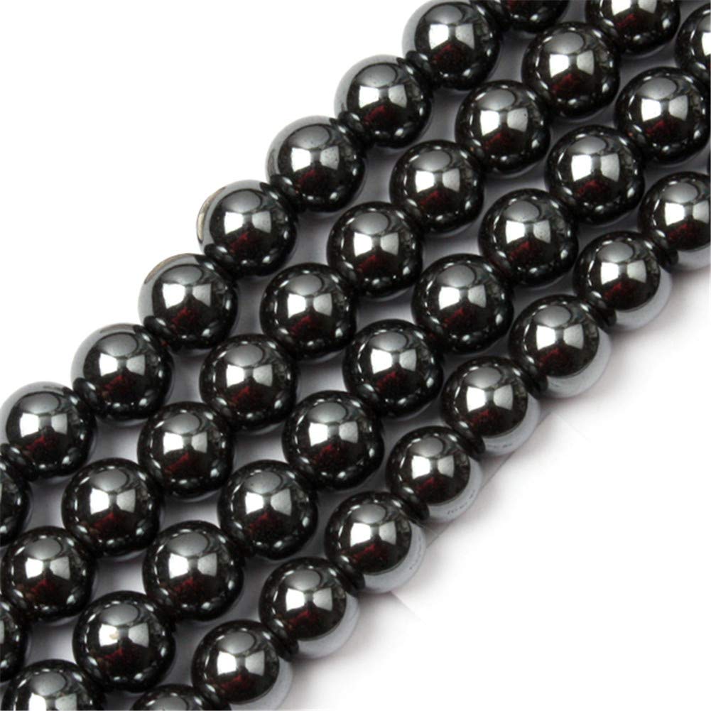 GEM-Inside Natural 10mm Black Hematite Round Gemstone Semi Precious Loose Beads for Jewellery Making 15'' Unattractive โ image 1