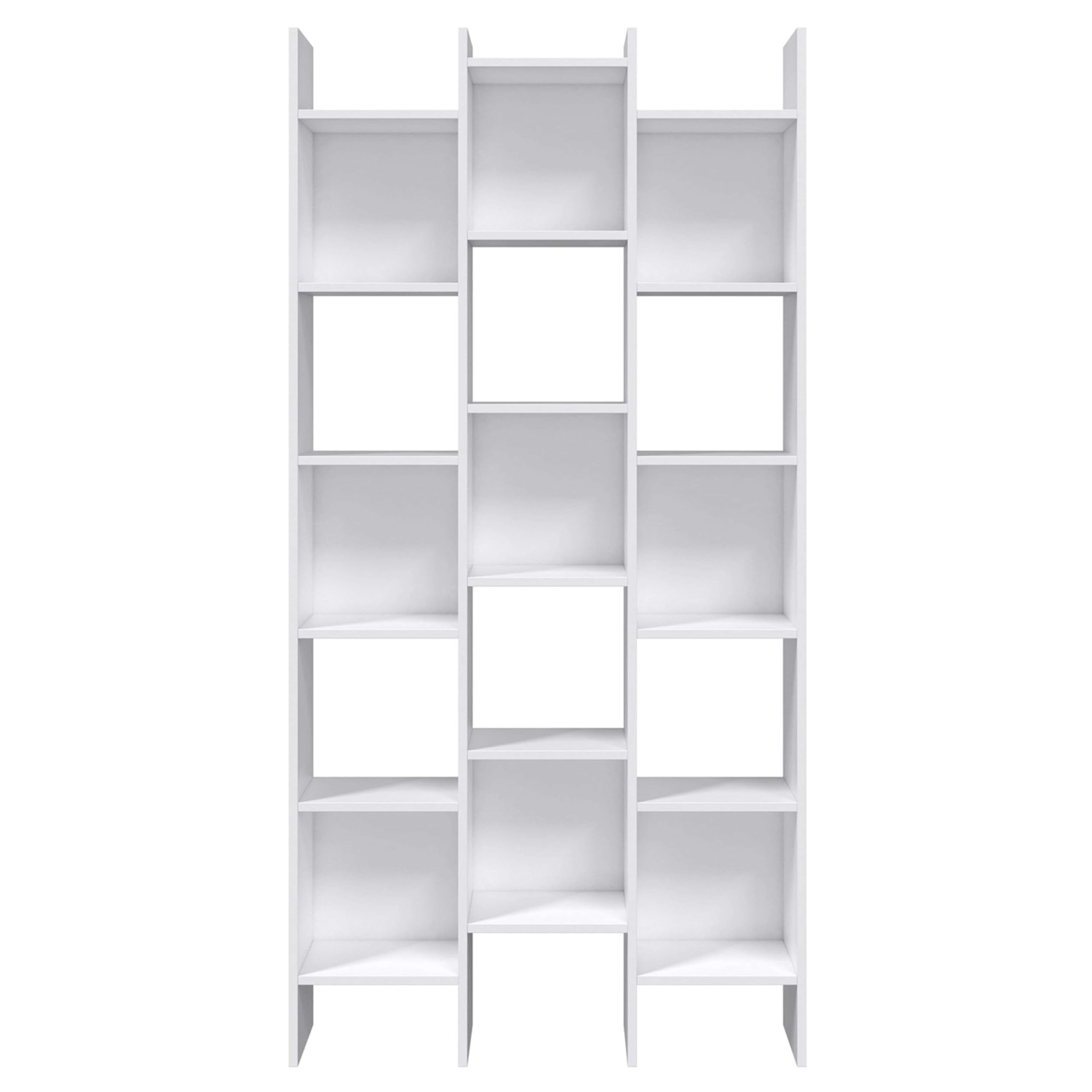Habitdesign Estantería Librería, Estanteria Despacho, Comedor o Salon, Modelo Italian, Acabado en Blanco Artik, Medidas: 192 cm (Alto) x 96 cm (Ancho) x 25 cm (Fondo)