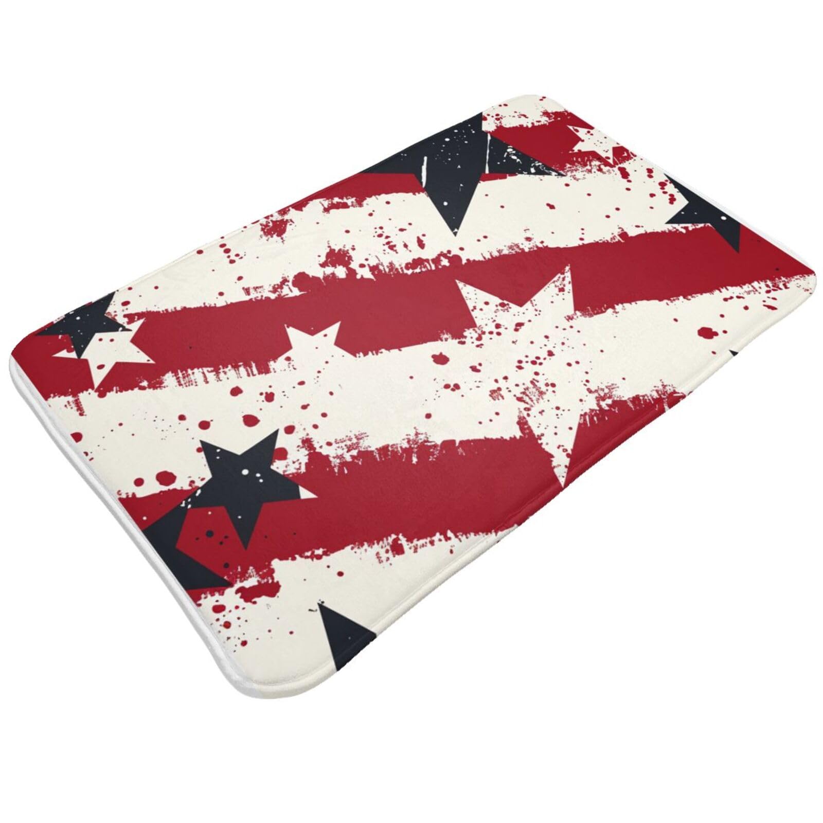 Ultra Soft and Absorbent Bathroom Rugs Mat 19.5x31.5Inches,Patriotic Star of The American Flag Quick Dry Bathroom Rugs, Bath Mats for Bathroom Floor, Tub & Shower,Non Slip, Machine Washable
