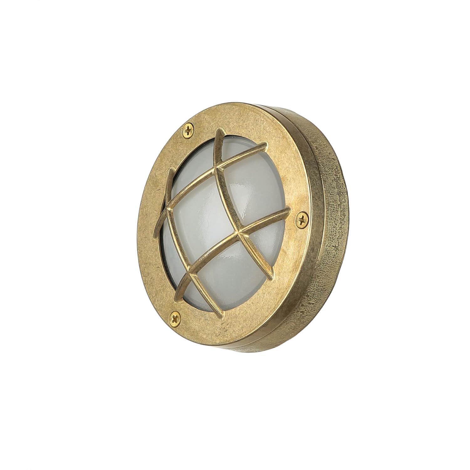 Licht-Erlebnisse Lampada Da Parete Marittima In Ottone - IP64, Rotonda, Per Esterni E Balcone