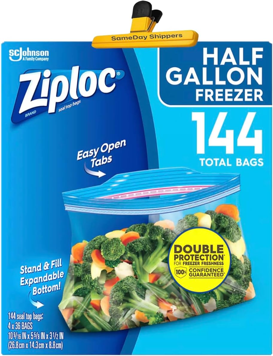 Ziploc HALF GALLON FREEZER Bags Original Versaion Ziploc