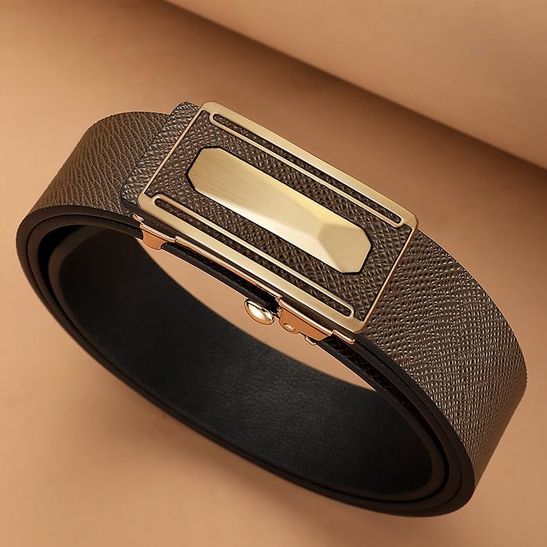 JSEIAJB Toothless Automatic Buckle Cowhide Pants Belt For Middle-aged And Young2