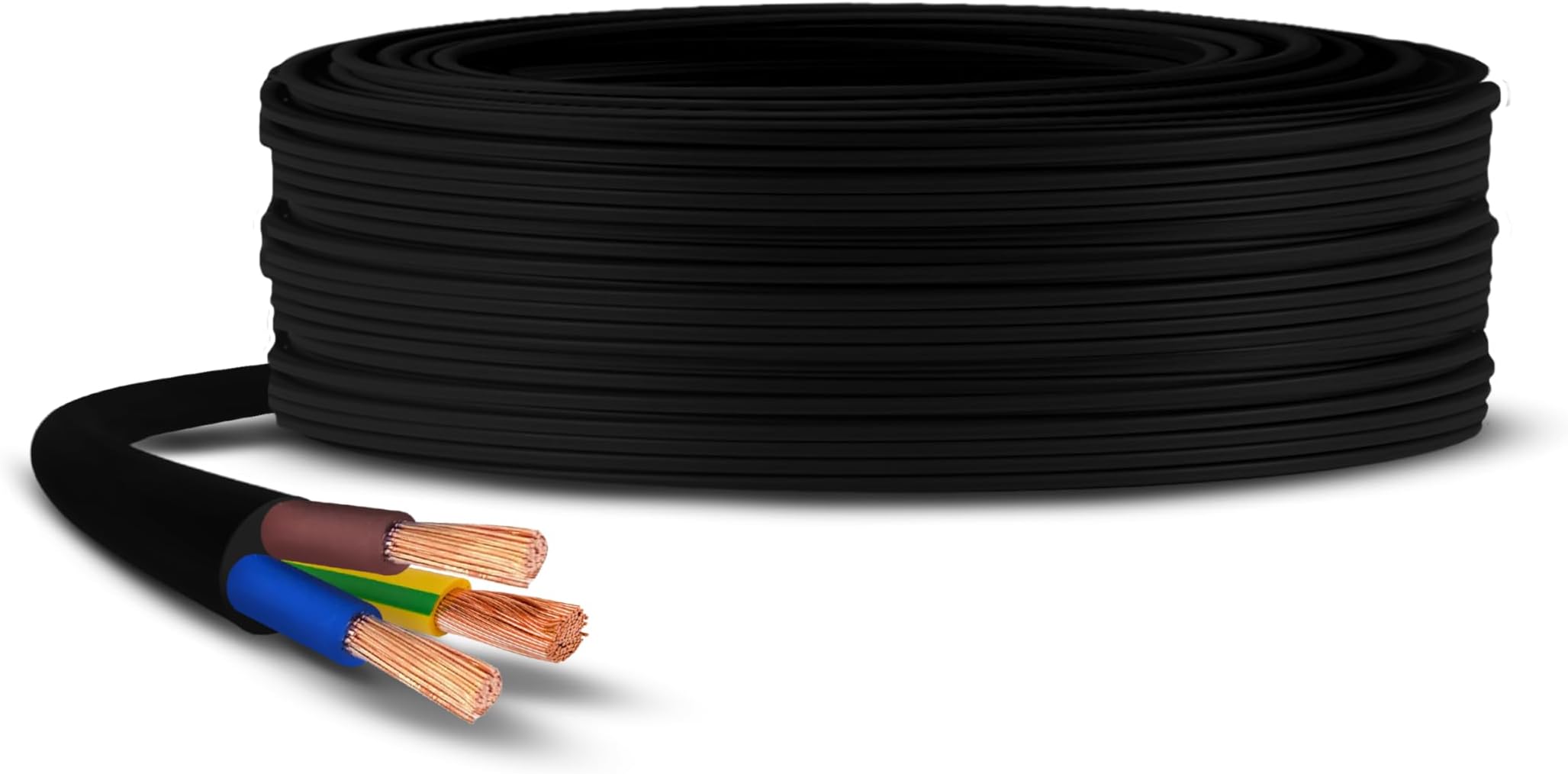 – 3 Core Black 3183Y Flexible PVC Electrical Mains Cable BASEC Approved, 1mm(3 Meter)