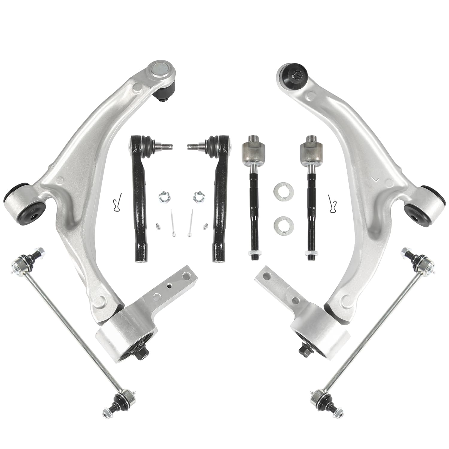 Photo 1 of ***It is used; it is unknown whether any parts are missing, and it is unknown whether it functions 100%.***8PCS Suspension Kit Fits for Honda Pilot 2009-2015 (2 Control Arms w/Ball Joints, 4 Inner & Outer Tie Rods, 2 Sway Bars) 2010 2011 2012 2013 2014